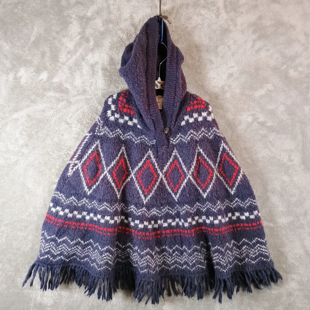 Osh Kosh B'Gosh Fair Isle Inspired Girls Poncho 6